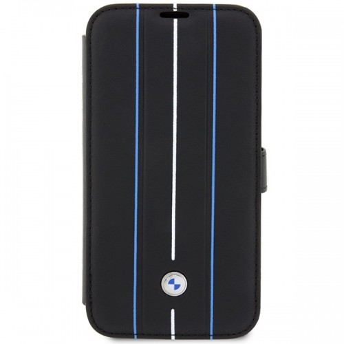 Etui BMW BMBKP14X22RVSK iPhone 14 Pro Max 6,7" czarny|black bookcase Leather Stamp Blue Lines image 2