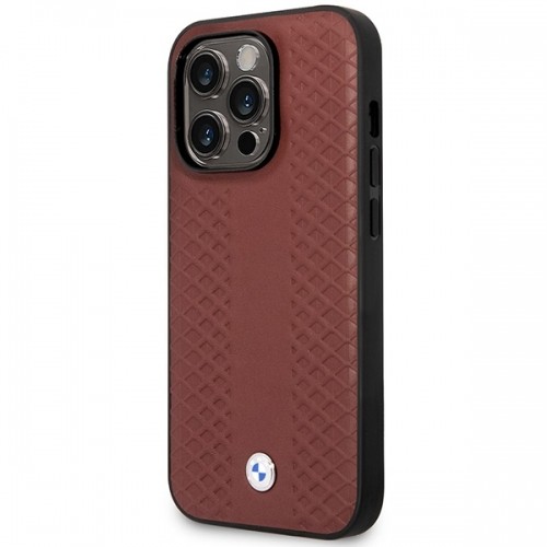 Etui BMW BMHMP14L22RFGR iPhone 14 Pro 6,1" burgundowy|burgundy Leather Diamond Pattern MagSafe image 2