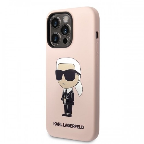 Karl Lagerfeld KLHMP14LSNIKBCP iPhone 14 Pro 6,1" hardcase różowy|pink Silicone Ikonik Magsafe image 2