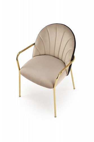 Halmar K500 chair, beige / black image 2