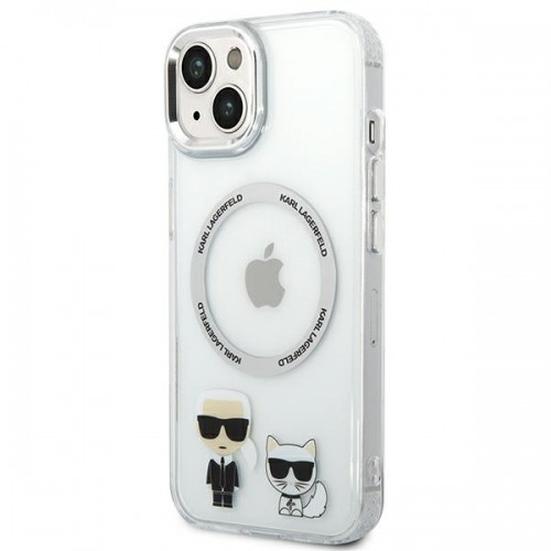 Karl Lagerfeld MagSafe Compatible Case Karl and Choupette for iPhone 14 Plus Transparent image 2