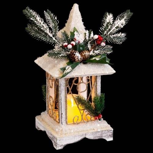 Bigbuy Christmas Новогоднее украшение Белый Деревянный Пластик Фонарь 14,5 x 14,5 x 32 cm image 2