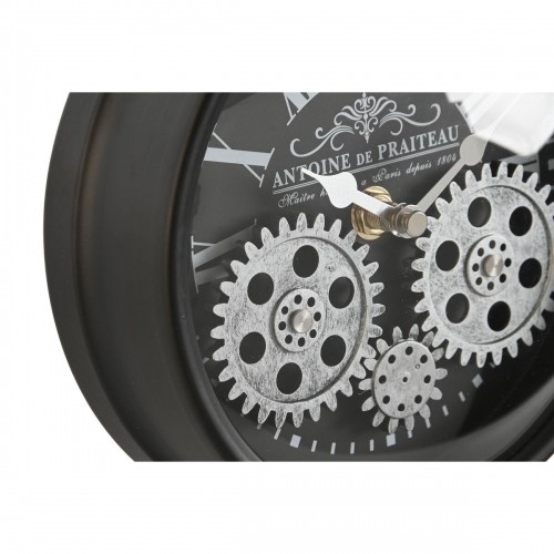 Настольные часы Home ESPRIT Чёрный Серебристый Металл Стеклянный 16,5 x 11 x 21 cm image 2