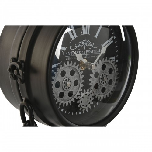 Настольные часы Home ESPRIT Чёрный Серебристый Металл Стеклянный 18 x 17 x 33 cm image 2