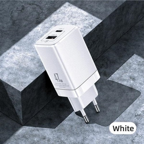 USAMS Ład. siec. T41 USB-C+USB GaN 47W PD+QC (only head) Fast Charging biały|white CC137TC02 (US-CC137) image 2