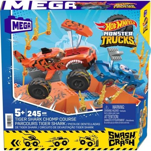 Konstrukciju komplekts Hot Wheels Mega Construx - Smash & Crash Shark Race 245 Daudzums image 2