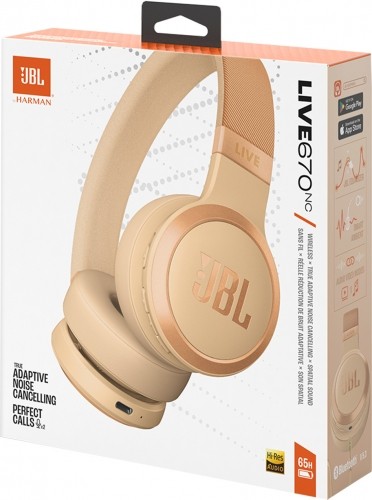JBL wireless headset Live 670NC, beige image 2