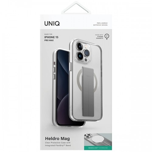 UNIQ etui Heldro Mag iPhone 15 Pro Max 6.7" Magclick Charging przeźroczysty|lucent clear image 2
