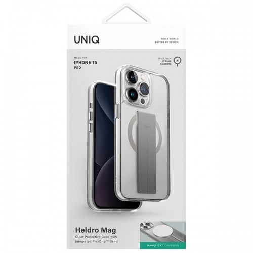 UNIQ etui Heldro Mag iPhone 15 Pro 6.1" Magclick Charging przeźroczysty|lucent clear image 2
