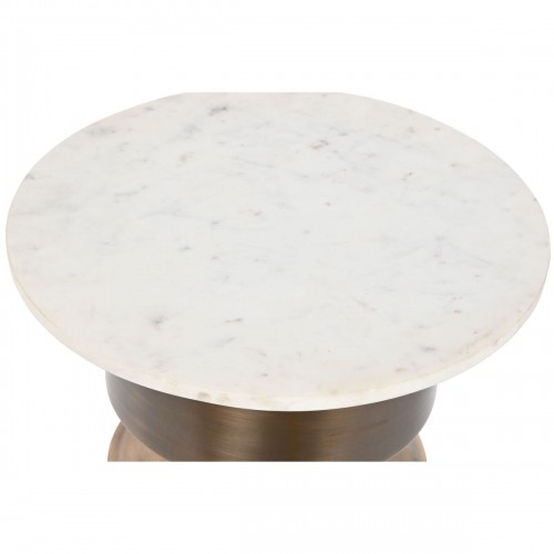 Вспомогательный столик Home ESPRIT Белый Позолоченный Мрамор Железо 46 x 46 x 54 cm image 2