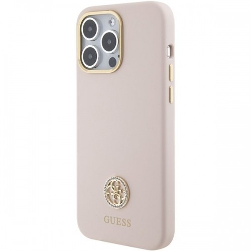 Guess Silicone Logo Strass 4G Back Case Защитный Чехол для Apple iPhone 15 Pro Max image 2