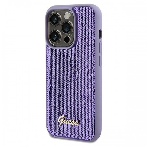 Guess GUHCP13XPSFDGSU iPhone 13 Pro Max 6.7" fioletowy|purple hardcase Sequin Script Metal image 2
