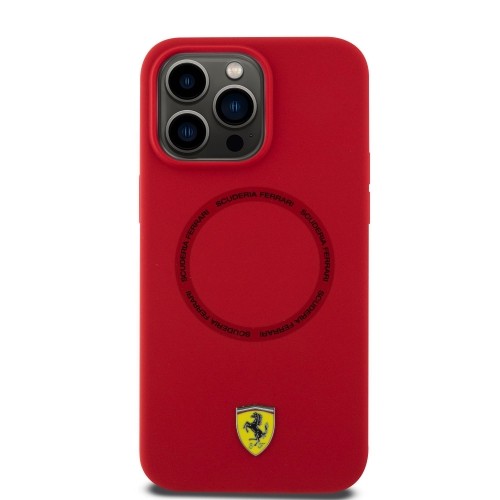 Ferrari Silicone Scuderia MagSafe Case for iPhone 15 Pro Max Red image 2