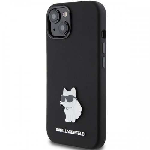 Karl Lagerfeld KLHCP15MSMHCNPK iPhone 15 Plus 6.7" czarny|black Silicone Choupette Metal Pin image 2