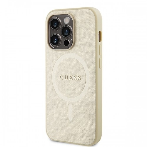 Guess GUHMP15XPSAHMCB iPhone 15 Pro Max 6.7" złoty|gold hardcase Saffiano MagSafe image 2