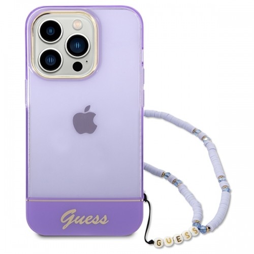 Guess GUHCP14LHGCOHU iPhone 14 Pro 6,1" fioletowy|purple hardcase Translucent Pearl Strap image 2