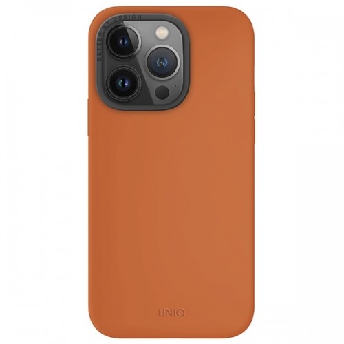 UNIQ etui Lino Hue iPhone 15 Pro 6.1" Magclick Charging pomarańczowy|sunset orange image 2