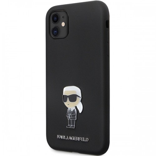Karl Lagerfeld KLHCN61SMHKNPK iPhone 11 | Xr 6.1" czarny|black Silicone Ikonik Metal Pin image 2