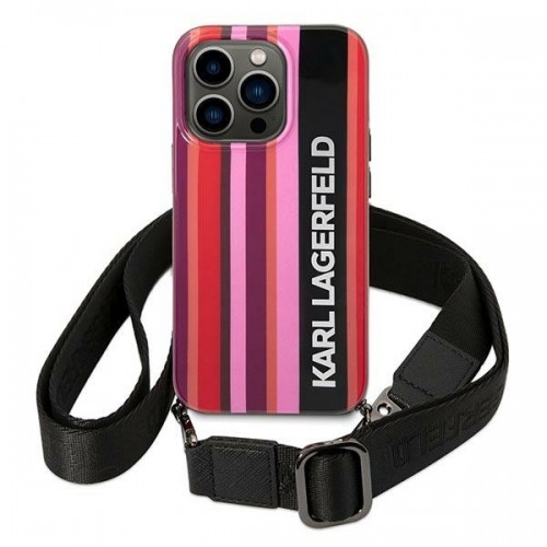 Karl Lagerfeld KLHCP14LSTSTP iPhone 14 Pro 6,1" hardcase różowy|pink Color Stripes Strap image 2