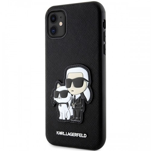 Karl Lagerfeld PU Saffiano Karl and Choupette NFT Case for iPhone 11 Black image 2