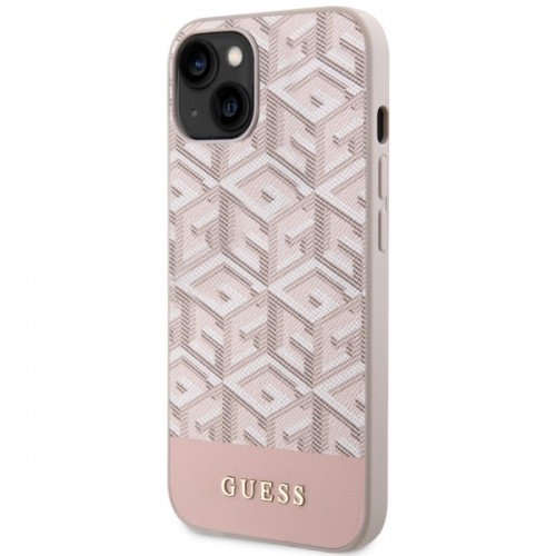 Guess GUHMP14MHGCFSEP iPhone 14 Plus 6,7" różowy|pink hard case GCube Stripes MagSafe image 2