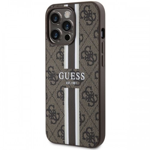 Guess GUHMP13XP4RPSW iPhone 13 Pro Max 6.7" brązowy|brown hardcase 4G Printed Stripes MagSafe image 2