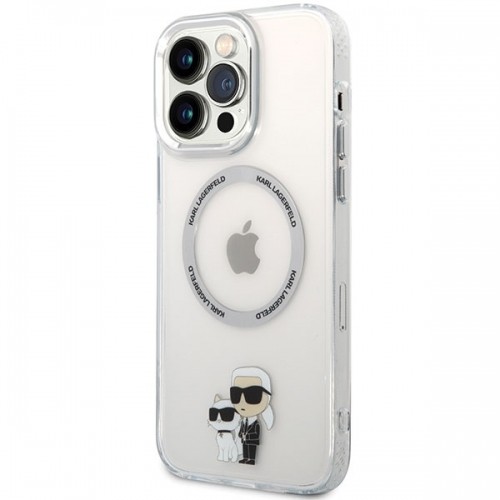 Karl Lagerfeld MagSafe Compatible Case IML Karl and Choupette NFT for iPhone 13 Pro Max Transparent image 2