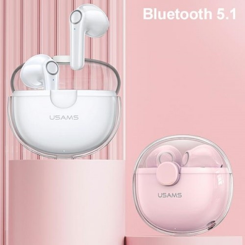 USAMS Słuchawki Bluetooth 5.1 TWS BU series bezprzewodowe różowy|pink BHUBU04 image 2