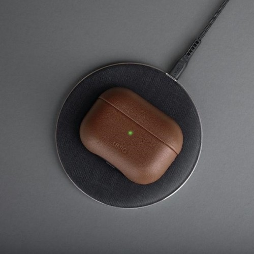 UNIQ etui Terra AirPods Pro Genuine Leather oliwkowy|olive image 2