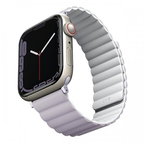 UNIQ pasek Revix Apple Watch Series 4|5|6|7|8|SE|SE2|Ultra 42|44|45|49mm. Reversible Magnetic lilak-biały|lilac-white image 2