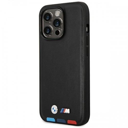 Etui BMW BMHMP14X22PTDK iPhone 14 Pro Max 6,7" czarny|black Leather Stamp Tricolor Magsafe image 2