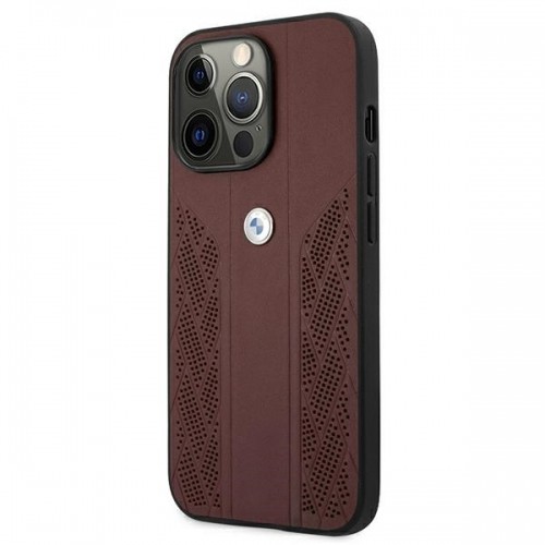Etui BMW BMHCP13LRSPPR iPhone 13 Pro|13 6,1" czerwony|red hardcase Leather Curve Perforate image 2