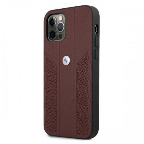 Etui BMW BMHCP12MRSPPR iPhone 12|12 Pro 6,1" czerwony|red hardcase Leather Curve Perforate image 2