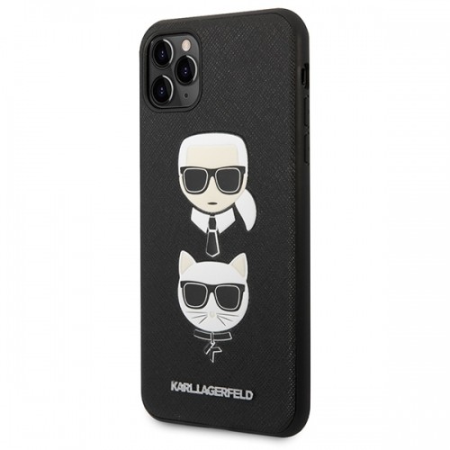 Karl Lagerfeld KLHCN65SAKICKCBK iPhone 11 Pro Max 6,5" czarny|black hardcase Saffiano Karl&Choupette Head image 2