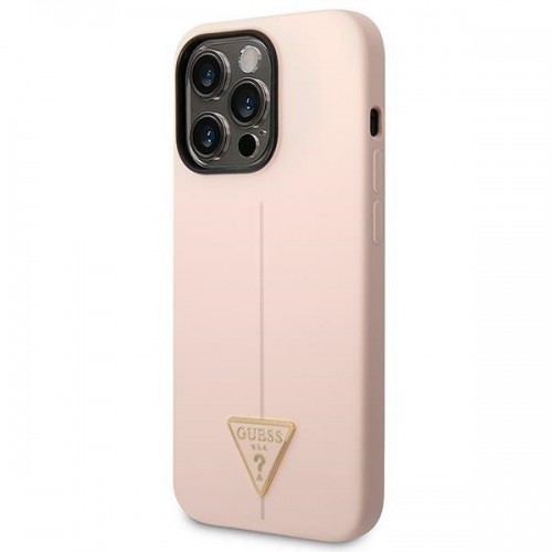 Guess GUHCP14XSLTGP iPhone 14 Pro Max 6,7" różowy|pink hardcase Silicone Triangle image 2