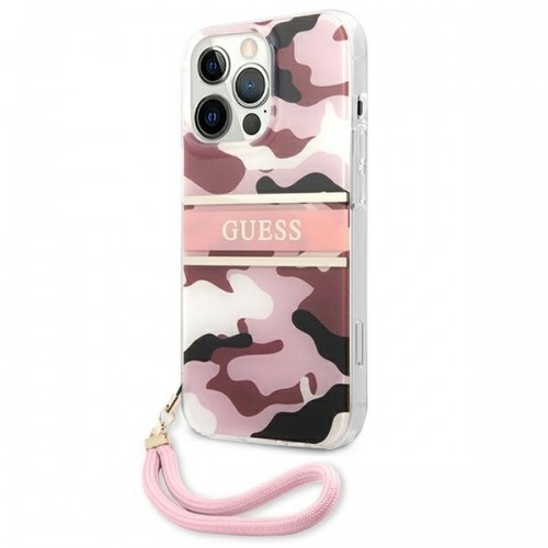 Guess GUHCP13XKCABPI iPhone 13 Pro Max 6,7" różowy|pink hardcase Camo Strap Collection image 2