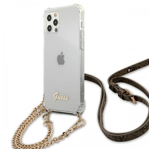 Guess GUHCP12MKC4GSGO iPhone 12|12 Pro 6,1" Transparent hardcase 4G Gold Chain image 2