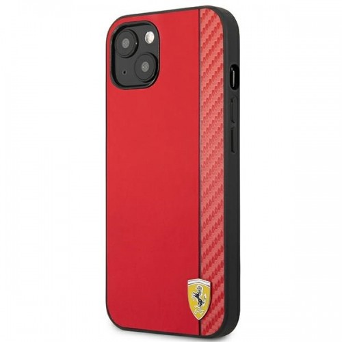 Ferrari FESAXHCP13MRE iPhone 13 6,1" czerwony|red hardcase On Track Carbon Stripe image 2
