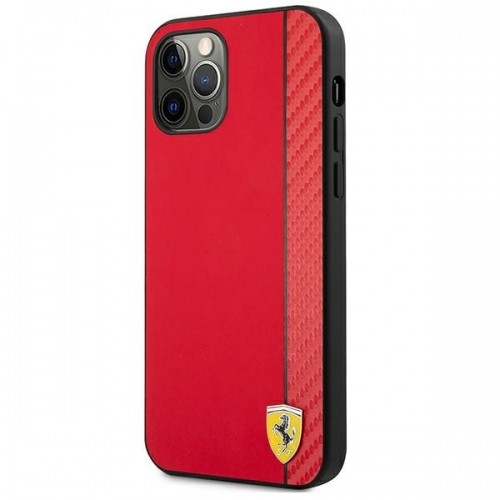 Ferrari FESAXHCP12MRE iPhone 12|12 Pro 6,1" czerwony|red hardcase On Track Carbon Stripe image 2