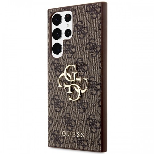 Guess PU 4G Metal Logo Case for Samsung Galaxy S23 Ultra Brown image 2
