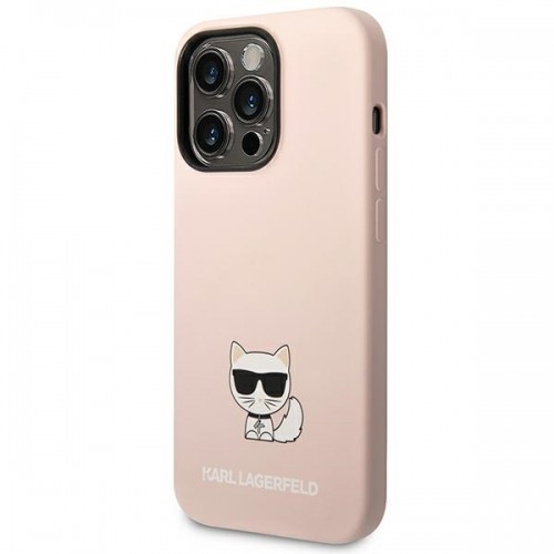 Karl Lagerfeld Liquid Silicone Choupette Case for iPhone 14 Pro Pink image 2