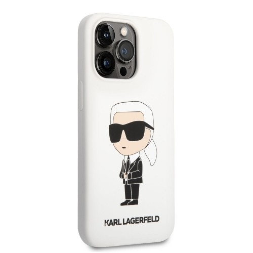 Karl Lagerfeld Liquid Silicone Ikonik NFT Case for iPhone 13 Pro White image 2