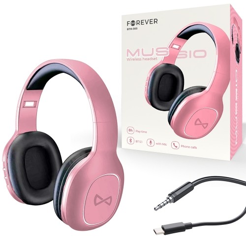 Forever wireless headset BTH-505 on-ear pink image 2