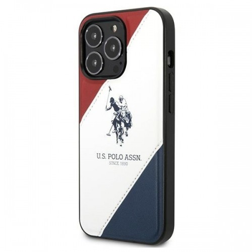 U.s. Polo Assn. U.S. Polo PU Leather Double Horse Case for iPhone 14 Pro Red|White|Navy image 2