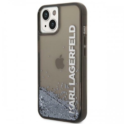 Karl Lagerfeld Translucent Liquid Glitter Case for iPhone 14 Black image 2