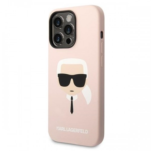 Karl Lagerfeld MagSafe Compatible Case Liquid Silicone Karl Head for iPhone 14 Pro Max Pink image 2