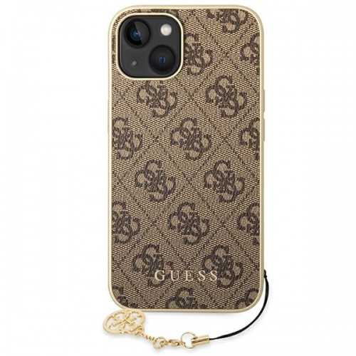 Guess 4G Charms Case for iPhone 14 Brown image 2