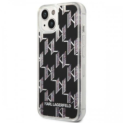 Karl Lagerfeld Monogram Liquid Glitter Case for iPhone 14 Plus Black image 2