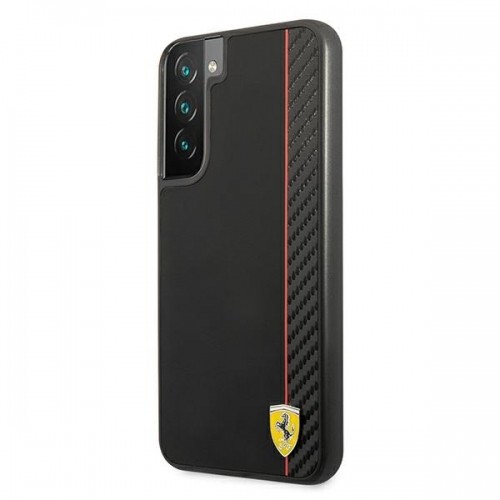 Ferrari Smooth and Carbon Effect Hard Case for Samsung Galaxy S22+ Black image 2