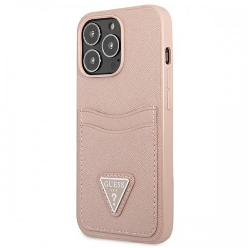 Guess Saffiano Double Card Case for iPhone 13 Pro Max Pink image 2